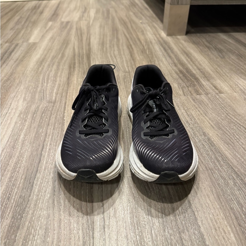 Hoka Black and White Women's Athletic Running Shoes